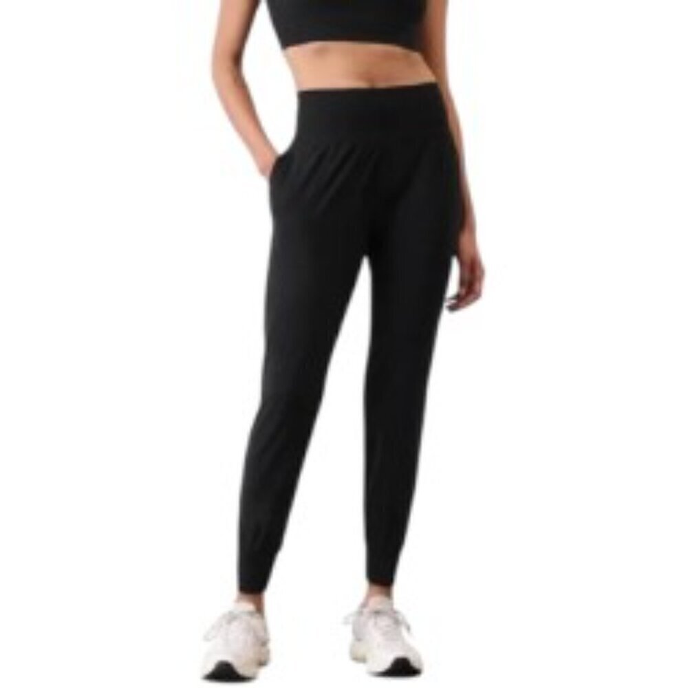 Athleta Venice Black Velvet Stripe Joggers SP